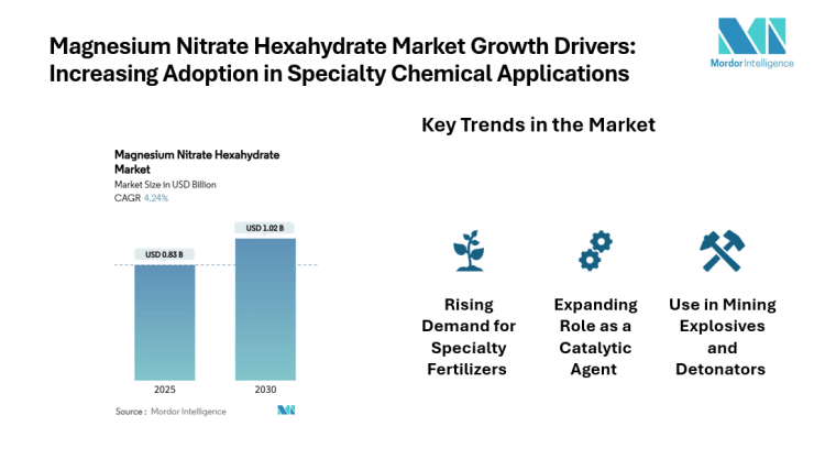 Magnesium Nitrate Hexahydrate Market Projected at USD 1.02 Billion by 2030 | Applications in Agrochemicals, Explosives, and Wastewater Treatment